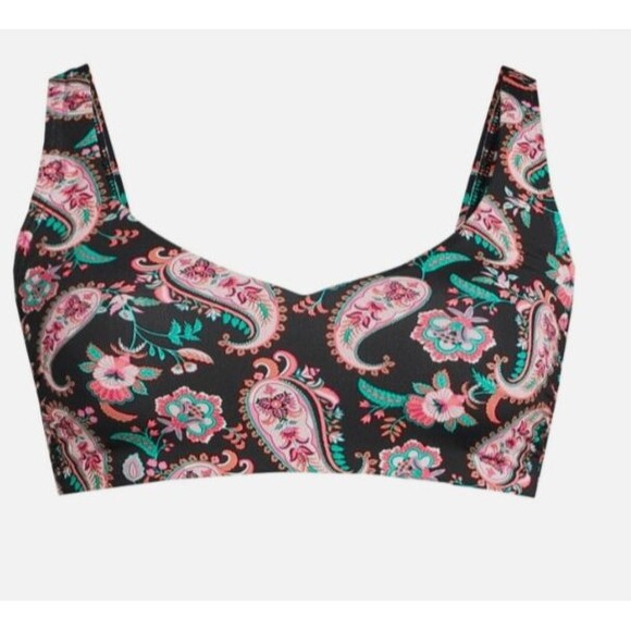 Lands' End Bikini Swimsuit 2x xxl black paisley - Picture 2 of 7
